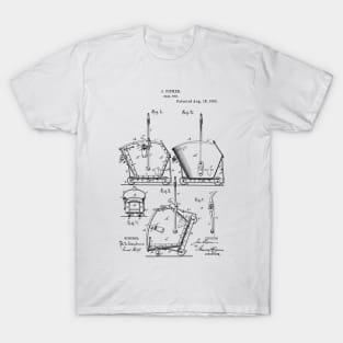 Coal Tub Vintage Patent Hand Drawing Funny Novelty Gift T-Shirt